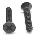 #4-24 x 1 Phillips Flat Head Sheet Metal Screw Black Oxide S598920